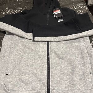 Nike Black and Gray Full-Zip Hoodie